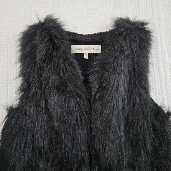 Sebby Collection Women's Medium M Black Faux Fur Sweater Vest EUC RN# 131159 - Picture 4 of 16